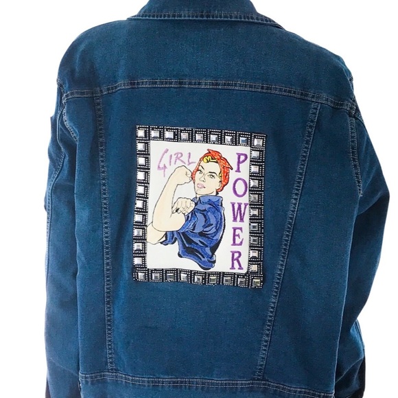 Girl Power Patch Jacket Feminist Jacket Customised Patch Jacket - Picture 7 of 7